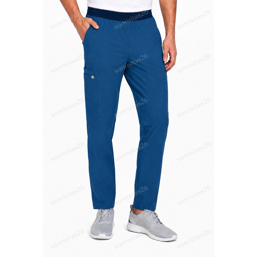 FIGS Limited Edition Axim Cargo Scrub Pants Alps Blue Men's S Short Medical